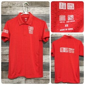 Uniqlo Wheelchair Tennis Tour Performance Polo Shirt Men’s XS Red Short Sleeve